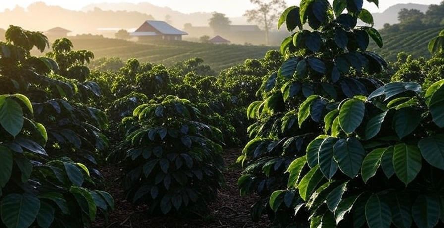 Cerises de café Arabica mûres prêtes à être récoltées dans le nord de la Thaïlande