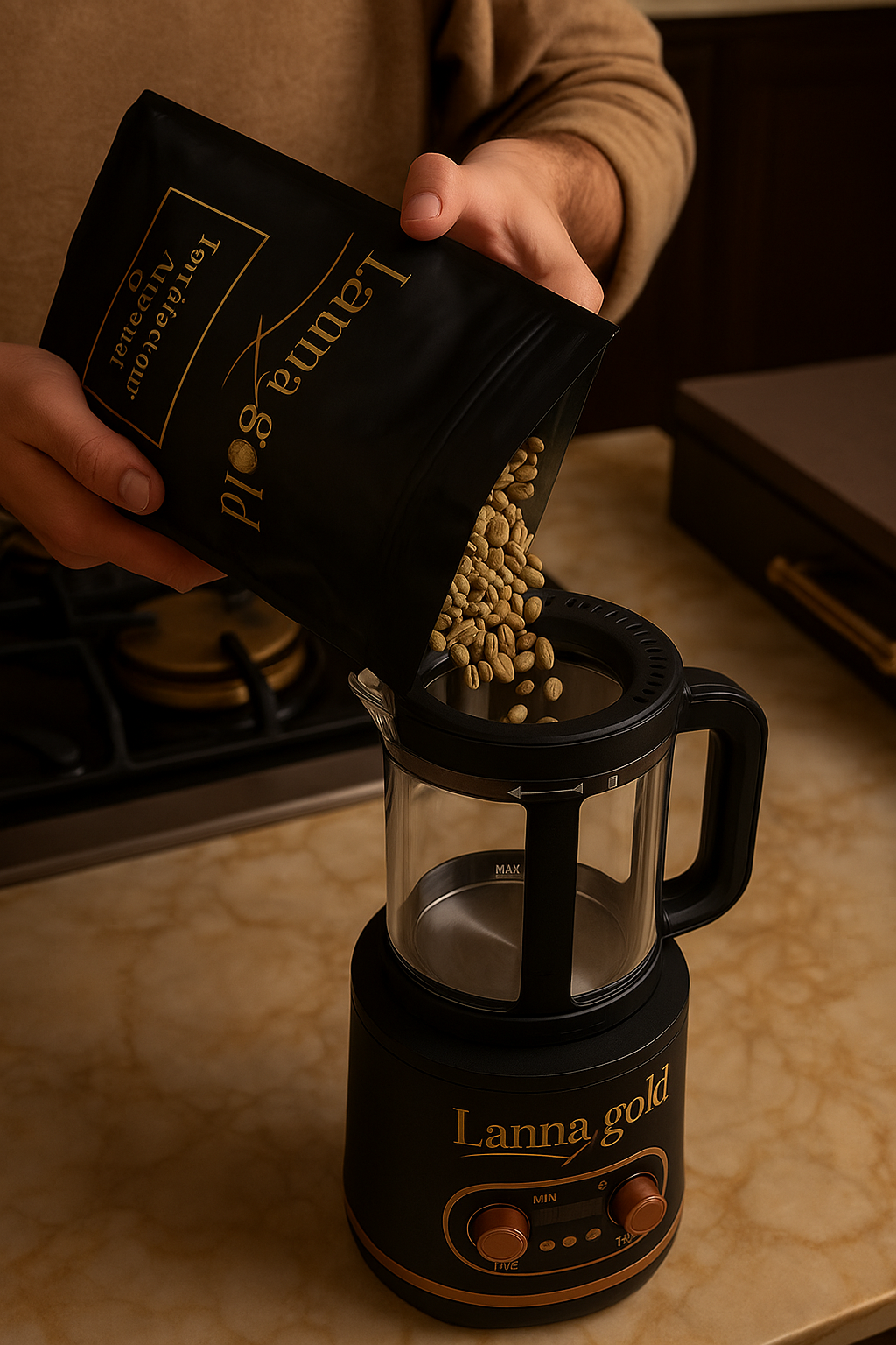 🌿 Grains de Café Nature – 100% Pur Café Vert du Nord de la Thaïlande