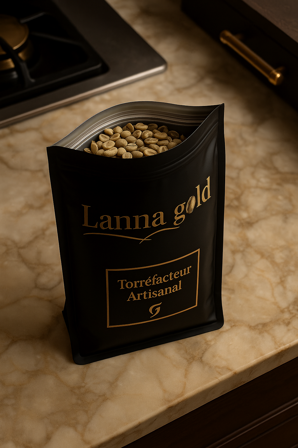 🌿 Grains de Café Nature – 100% Pur Café Vert du Nord de la Thaïlande